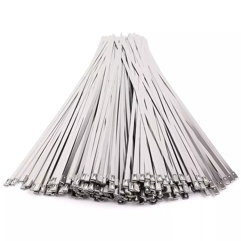 GENERIC 304.8 mm Stainless Steel Self-Locking Cable Zip Ties Silver (Pack of 50 Pcs)