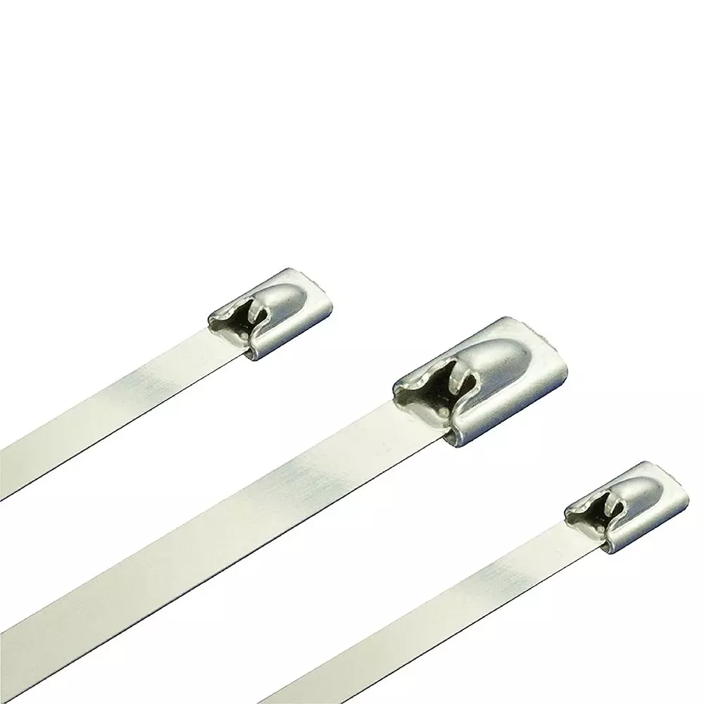 GENERIC 4.6x150 mm Stainless Steel Zip Locking Cable Ties Silver(Pack of 100 Pcs)