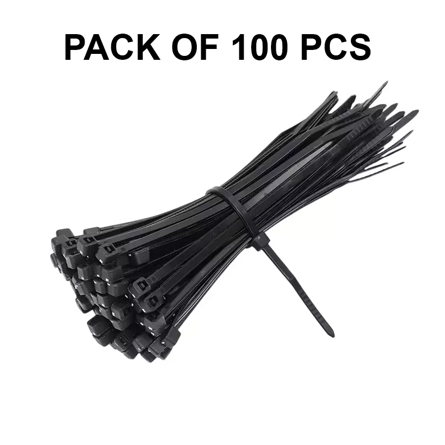 IB BASICS Cable Ties PVC Black 500 x 4.8 mm (Pack of 100)
