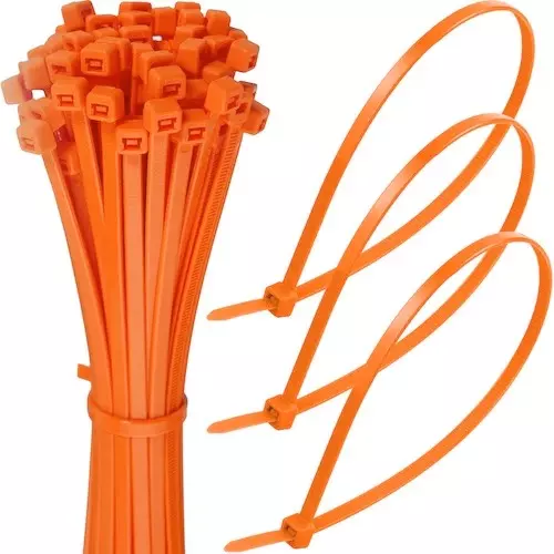 Elettro Self Locking Cable Tie Standard Series PA 66 Nylon Orange Color 500 mm Length and 4.8 mm Width, ET 500 x 4.8 (Pack of 100)