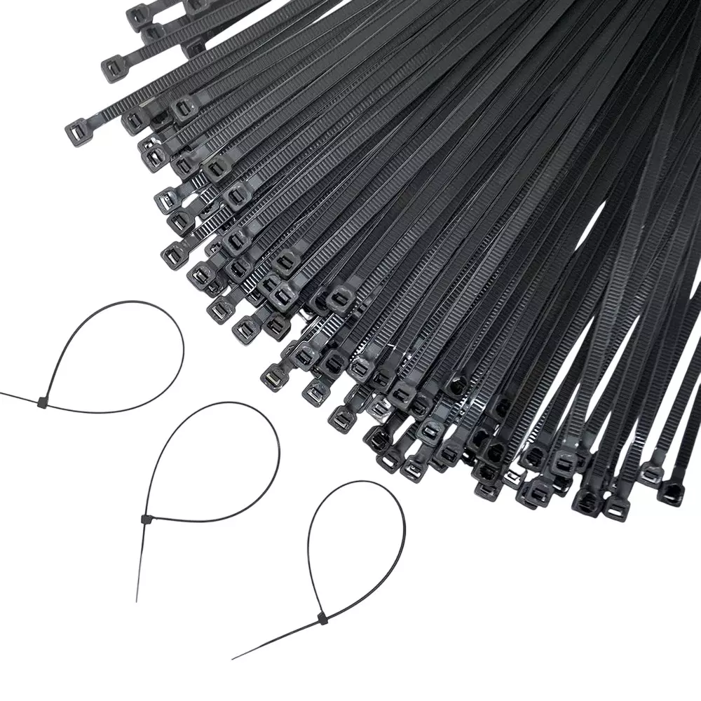 GENERIC 300x4.8 mm Nylon Self Locking Cable Ties Black (Pack of 300 Pcs)
