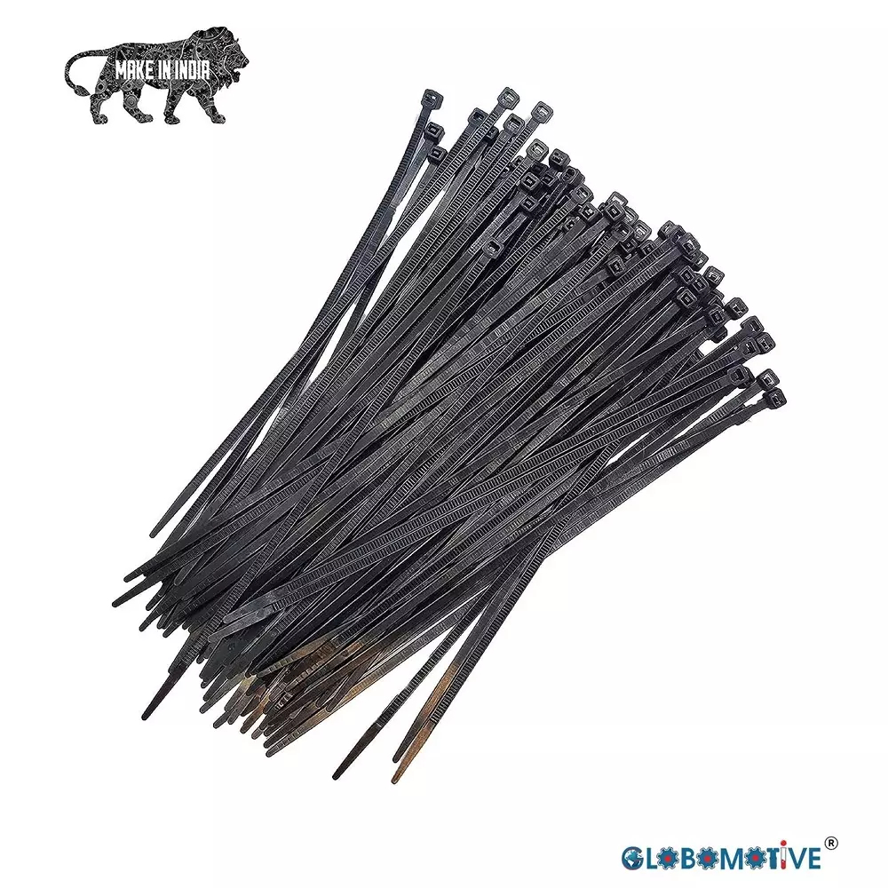 GENERIC 300x4.8 mm Nylon Self Locking Cable Ties Black (Pack of 300 Pcs)