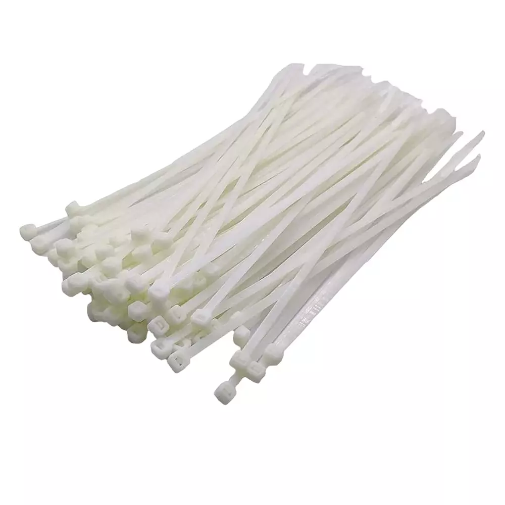 IB BASICS Cable Ties PVC White 400 x 4.8 mm (Pack of 100)