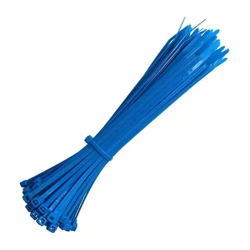 Elettro Self Locking Cable Tie Miniature Series PA 66 Nylon Blue Color 100 mm Length and 2.5 mm Width, ET 100 x 2.5 (Pack of 100)