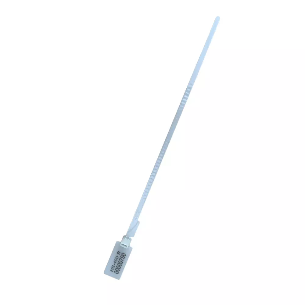 HOODS Security Seal Cable Ties 400x4 mm Nylon White, HS-400-R (Pack of 100 Pcs)