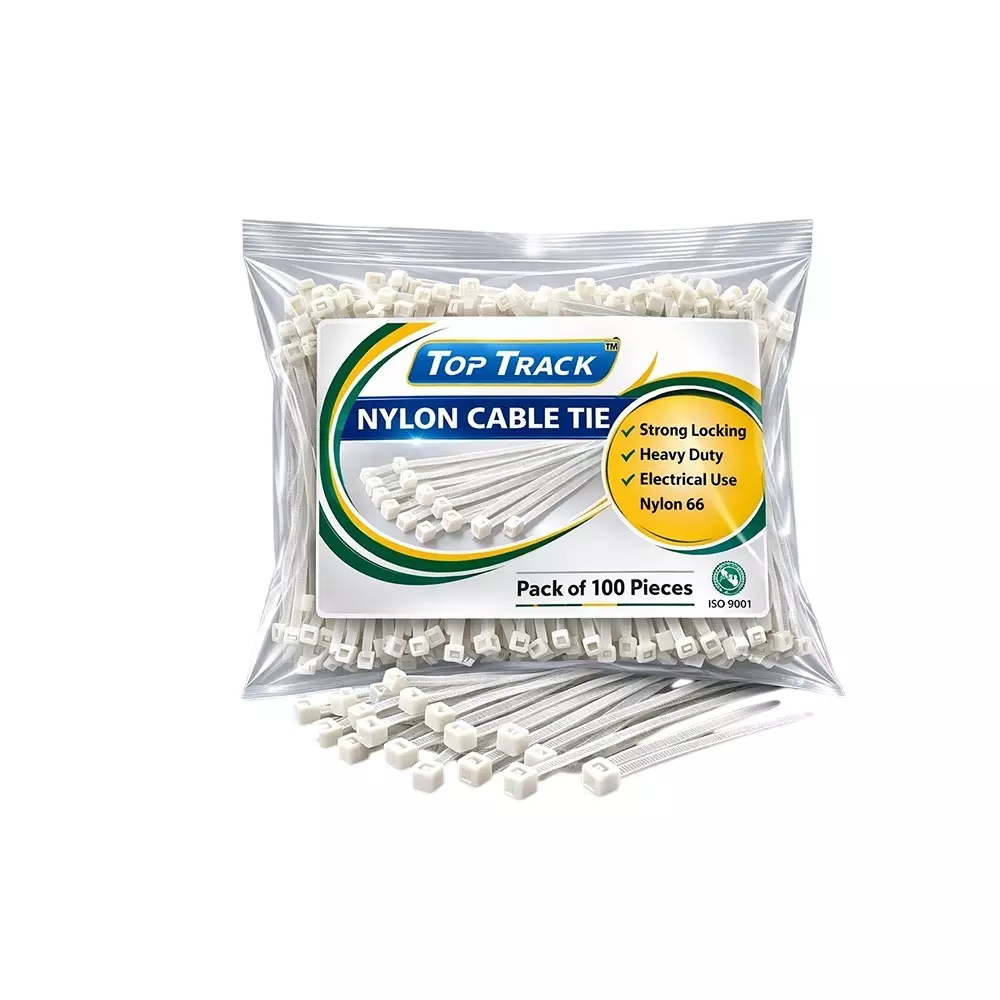 Top Track Cable Tie Nylon 66 Natural 9x630 mm for Construction & Electrical Work Use, TT-98100 (Pack of 5000 Pcs)