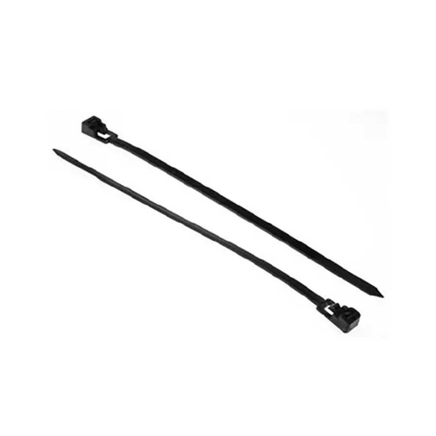 RS PRO Cable Tie Flame Retardant 215.6 N Releasable Black, 2691861 (Pack of 250 Pcs)