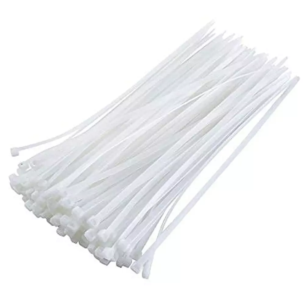 GENERIC Self-Locking Cable Ties Nylon 450 mm (18 inch) Length 4.8 mm Width White (Pack of 100 Pcs)