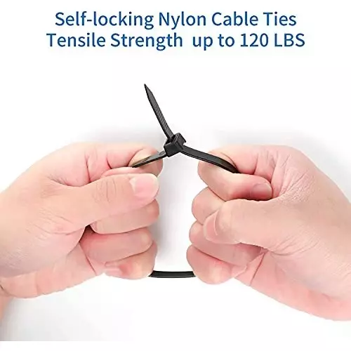 SCHOFIC Heavy Duty Cable Zip Ties Nylon (Polyamide) Black 7.2x250 mm, (Pack of ‎100)