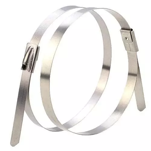 GENERIC 4.6x250 mm Stainless Steel Zip Locking Cable Ties Silver(Pack of 100 Pcs)