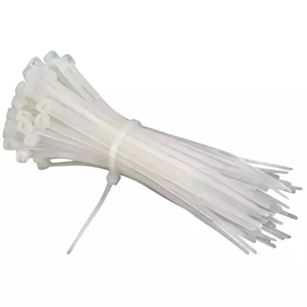 Infinity Self Locking Cable Ties 200 mm Length 3.6 mm Width Nylon White (Pack of 100)