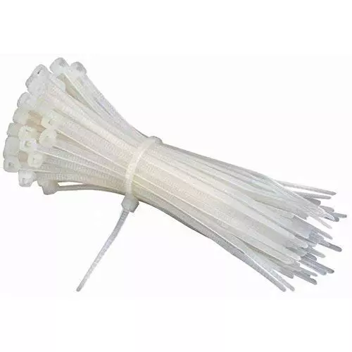 Manglam Nylon Cable Tie 250 mm x 3.6 mm White (Pack of 100 Pcs)