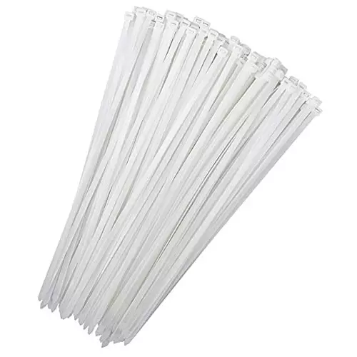 SCHOFIC Heavy Duty Cable Zip Ties Nylon (Polyamide) White 7.2x250 mm, (Pack of ‎200)