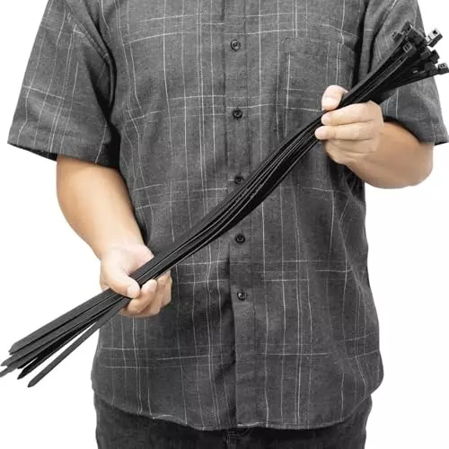 SCHOFIC Heavy Duty Cable Zip Ties Nylon (Polyamide) Black 7.2x530 mm, (Pack of ‎200)