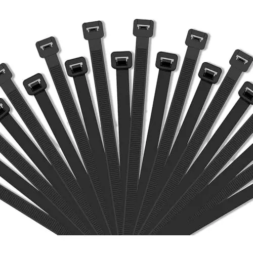 SCHOFIC Heavy Duty Cable Zip Ties Nylon (Polyamide) Black 7.2x530 mm, (Pack of ‎200)