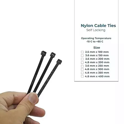 IBCab Self Locking Nylon Cable Ties White 250x3.6 mm (Pack of 5000)