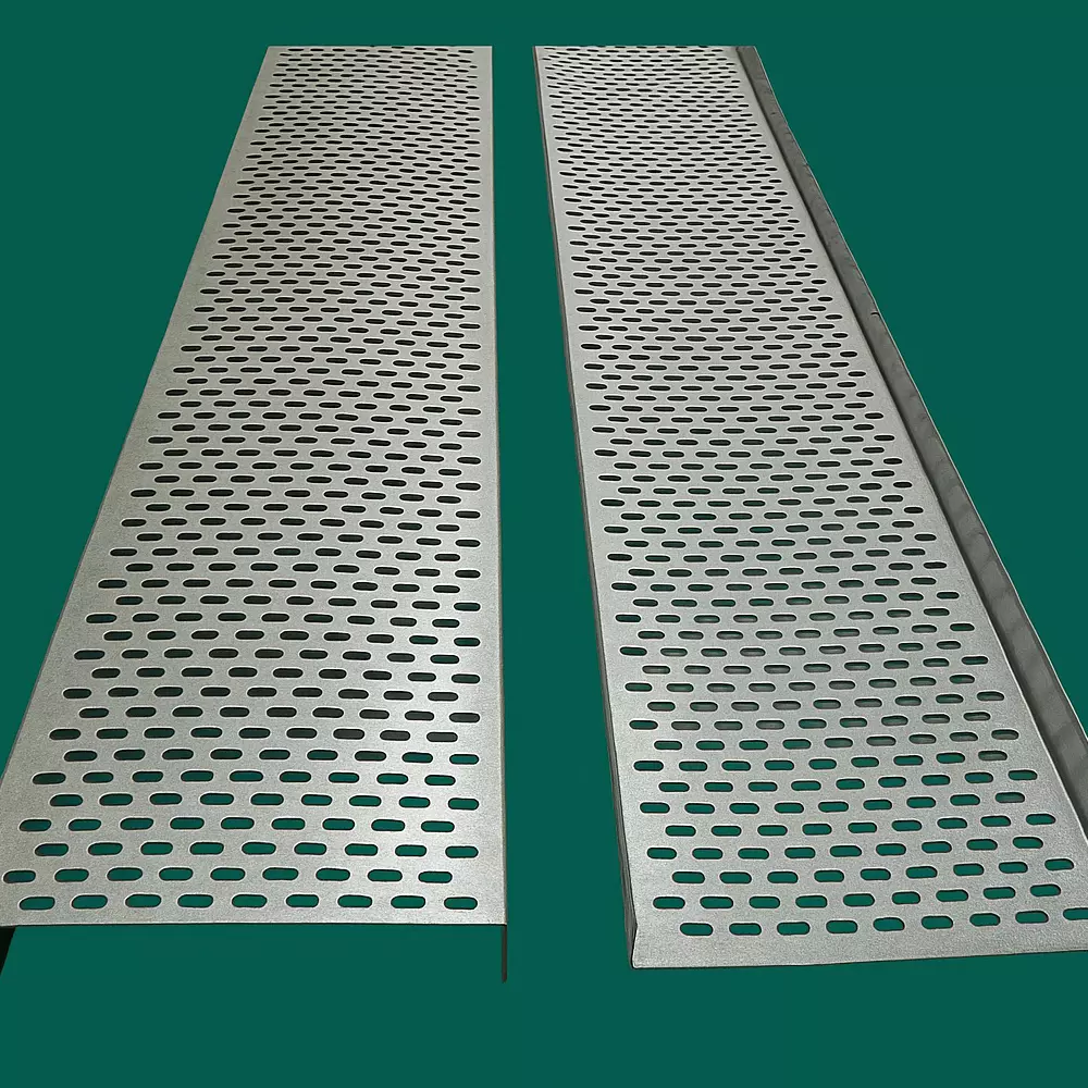 NKE Perforated Cable Tray Pre GI Silver 2.5 m Length Ms Powder Coating 300 X 50 X 1.6 mm Size Wall Mount for Industrial Use