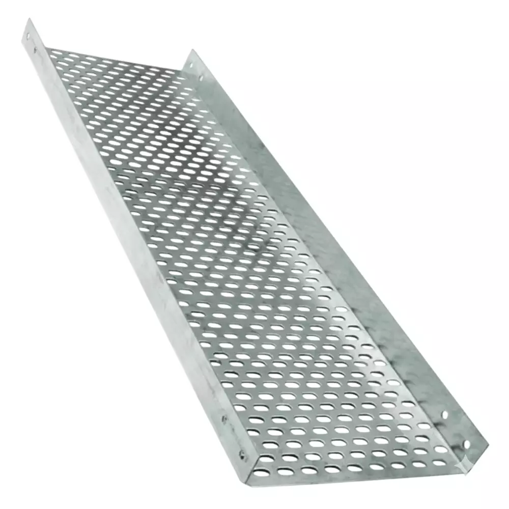 NKE Perforated Cable Tray Pre GI Silver 2.5 m Length 300 X 50 X 1.6 mm Size Wall Mount for Industrial Use