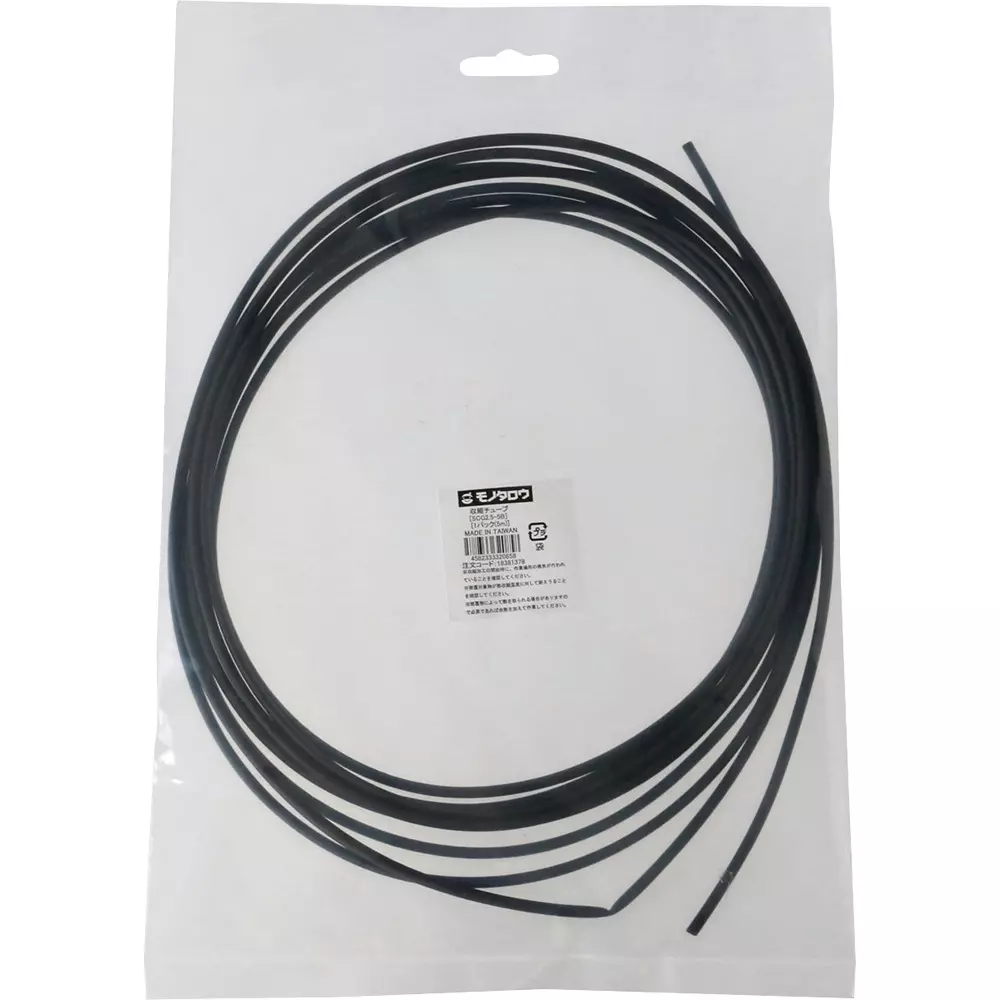 MonotaRO Heat Shrink Tube Polyolefin Resin Black 600V 5 m Overall Length, SCG2.5-5B