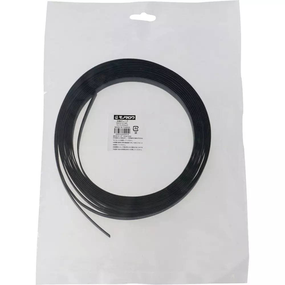 MonotaRO Heat Shrink Tube Polyolefin Resin Black 600V 5 m Overall Length, SCG7.0-5B
