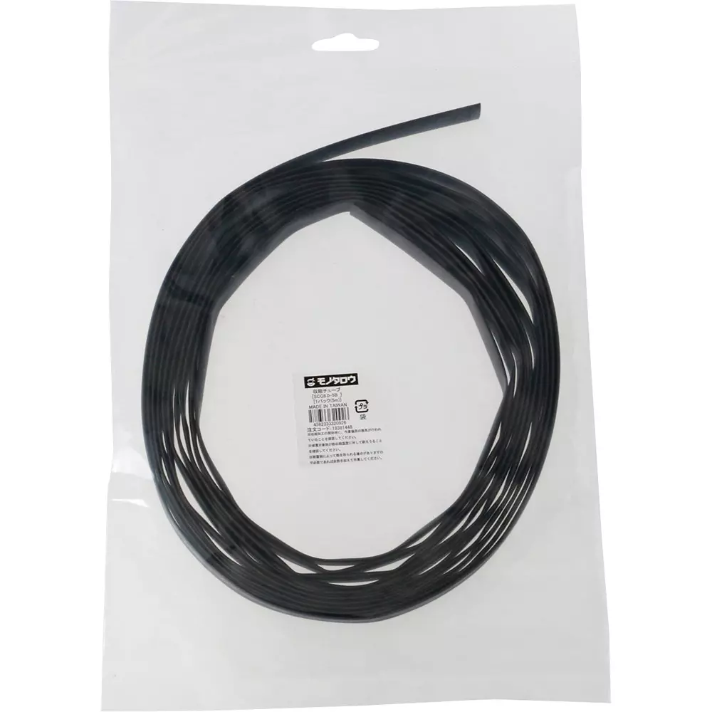MonotaRO Heat Shrink Tube Polyolefin Resin Black 600V 5 m Overall Length, SCG8.0-5B