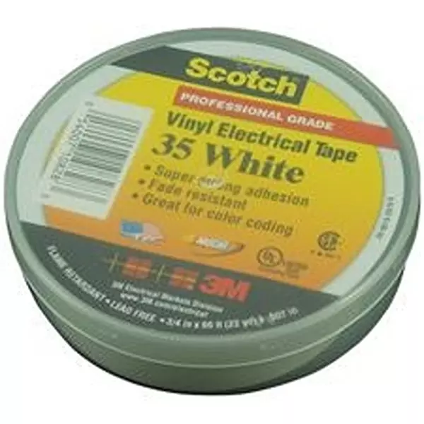 3M Tape, Insulation, Pvc, White 0.75Inx66Ft, 35 White (3/4X66Ft)