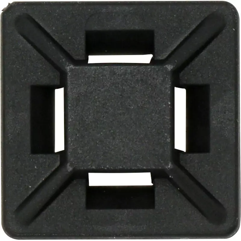 MonotaRO Cable Tie Mounts, Weatherproof Type Nylon 66 Black up to 4.8 mm Band Width, 19x19 (Pack of 100 Pcs)