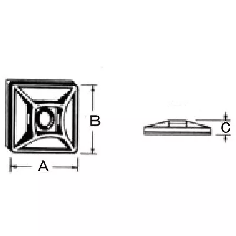 monotaro-cable-tie-mounts-weatherproof-type-nylon-66-black-up-to-48-mm-band-width-19x19-pack-of-100-pcs