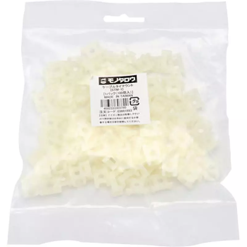 MonotaRO Cable Tie Mount 66 nylon Milky white 15 mm mm, STM-1 (Pack of 100 Pcs)