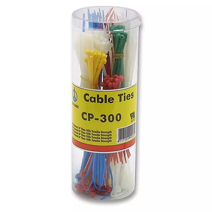 MULTICOMP PRO Cable Tie Kits ASSORTED CABLE TIE, 300PC, NYLON6/6, MP003235 (Pack of 300)