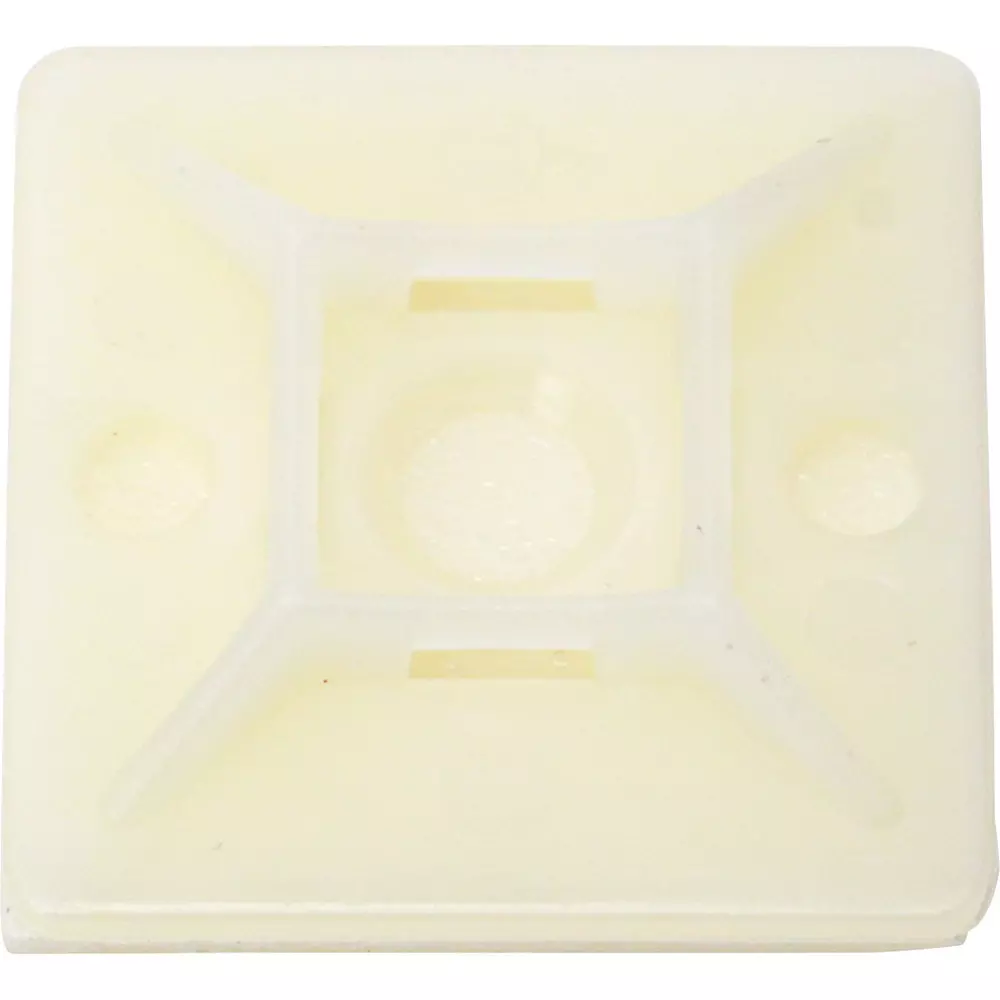 MonotaRO Cable Tie Mounting Base Nylon 66 White up to 4.8 Band Width, 28.4x28.4 (Pack of 100 Pcs)