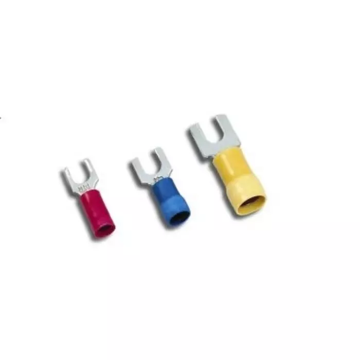 MECATRACTION Insulated Fork Terminal Polycarbonate, C100SRGFA1-4 (Pack of 100)