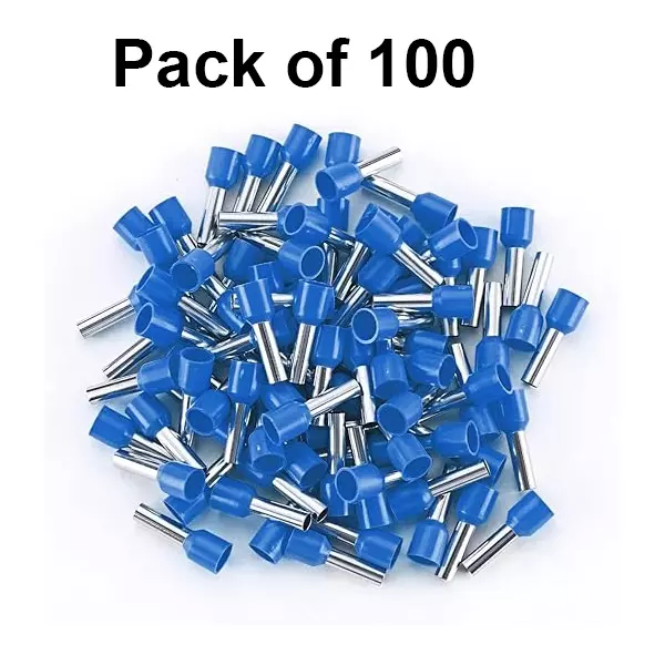 ENERTECH Single Type Cable Terminals 2.5 -10 mm Size Range Blue, EN-2510 (Pack of 100)