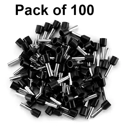 ENERTECH Single Type Cable Terminals 1.5 -10 mm Size Range Black, EN-1510 (Pack of 100)