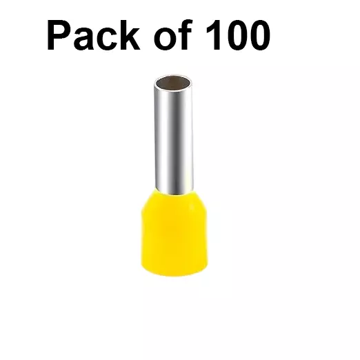 ENERTECH Single Type Cable Terminals 6 -12 mm Size Range Yellow, EN-6012 (Pack of 100)