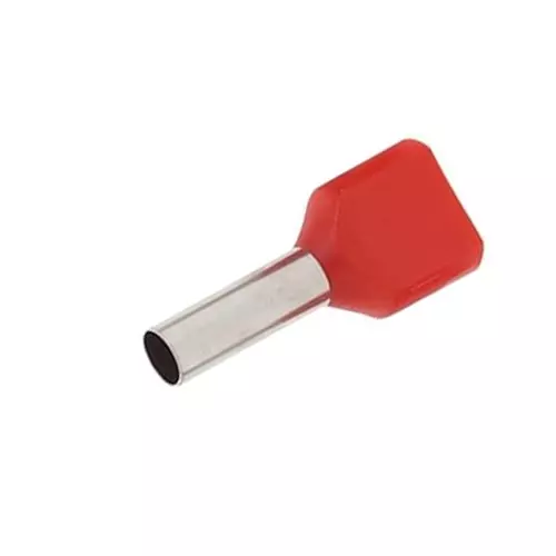 ENERTECH Twin Type Cable Terminals 1 -8 mm Size Range Red, EN- TE 1008 (Pack of 100)