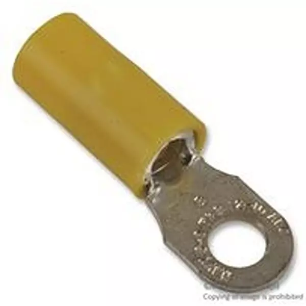 ABB - THOMAS & BETTS Terminal, Ring Tongue, #8, Crimp, Yellow, 10RC-8 (Pack of 50)
