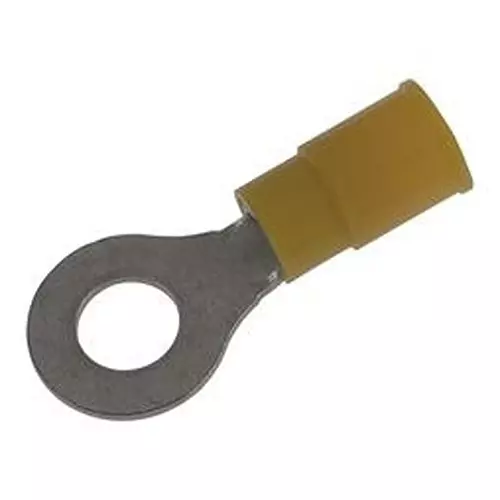 MOLEX Terminal, Ring Tongue, 1/4", Yel, 10Awg, 19070-0133