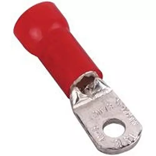 ABB - THOMAS & BETTS Terminal, Ring Tongue, 1/4In, Crimp, Red, RD717