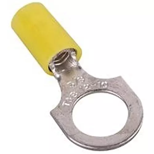 ABB - THOMAS & BETTS Terminal, Ring Tongue, #8, Crimp, Yellow, RC863