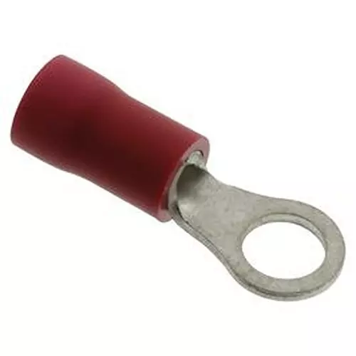 JST (JAPAN SOLDERLESS TERMINALS) Crimp Terminal, Ring, 4 mm, Red, Pk100, FVWS1.25-M4 (LF) K (Pack of 100)