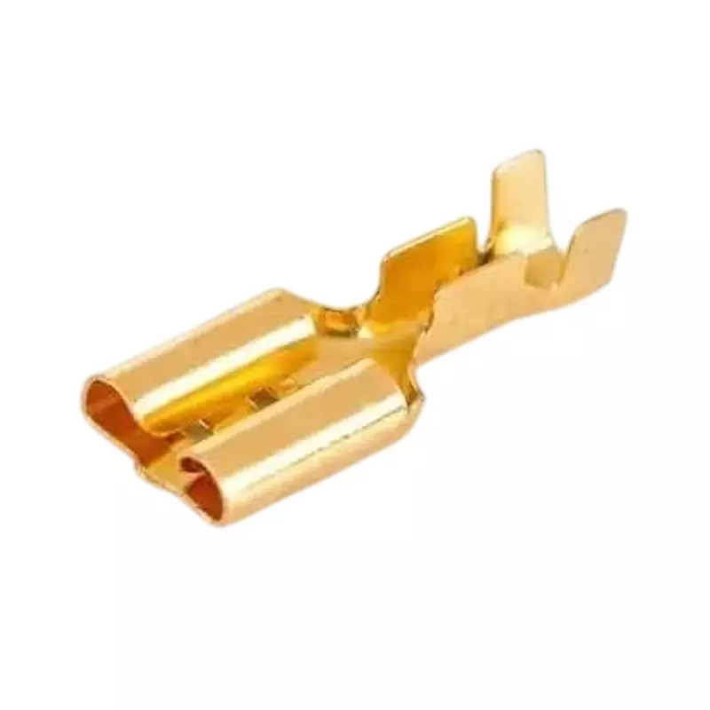 GENERIC Spade Electrical Wire Thimble Lugs Non-Insulated 6.3 mm Diameter Golden, EP023-3 (Pack of 40 Pcs)