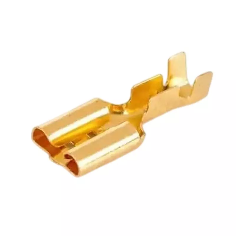 GENERIC Electrical Wire Cable Thimble/Lugs 6.3 mm Female Spade Terminal, Golden (Pack of 20 Pcs)