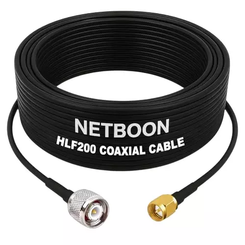 NETBOON HLF200 Low Loss Coaxial Cable 5 m with TNC Male to SMA Male Connector RF 50 Ohm for Antennas, RF Devices, Test Equipment