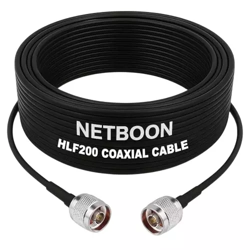 NETBOON HLF200 Low Loss Coaxial Cable 5 m with N Male to N Male Connector RF 50 Ohm for RF Communication, Test Equipment