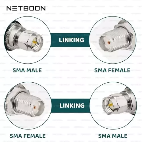 netboon-hlf400-low-loss-coaxial-cable-sma-male-to-sma-female-connector-rf-50-ohm-10-m-black-for-rf-communication