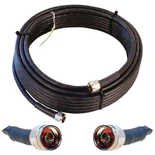 Oxywave LMR400 Low Loss Coaxial Cable ‎N Male to N Male Connector Black Color Length 30 m, LMR400SMA-30M