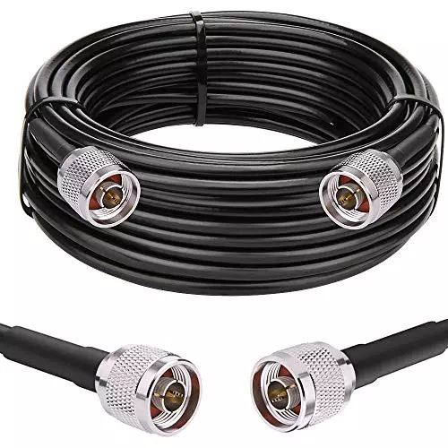 Oxywave LMR400/HLF400 Low Loss Coaxial Cable ‎N Male to N Male Connector Black Color Length 20 m, LMR400-20M