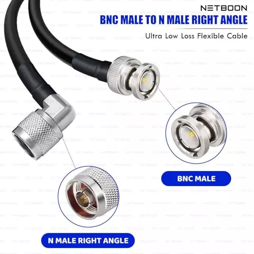 netboon-rg213-low-loss-coaxial-cable-with-bnc-male-to-n-male-right-angle-connector-1-m-black-50-ohm-for-cctv-systems-communication-devices