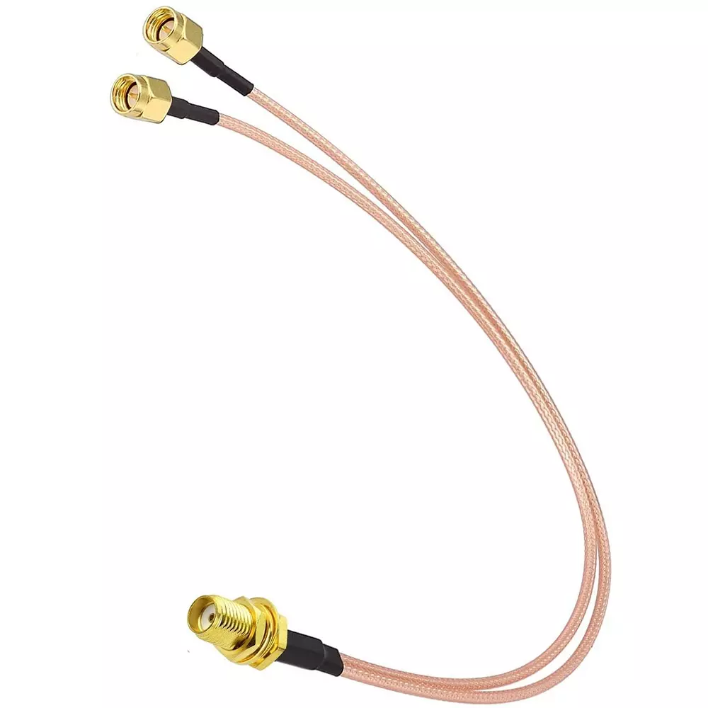 GENERIC Low-loss Braided Coaxial Cable RG-316 SMA Female to Dual SMA Male Connector 15 cm (6 inch) Length, CA0020